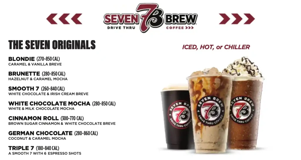 The 7 Original Menu with Prices & Calories
